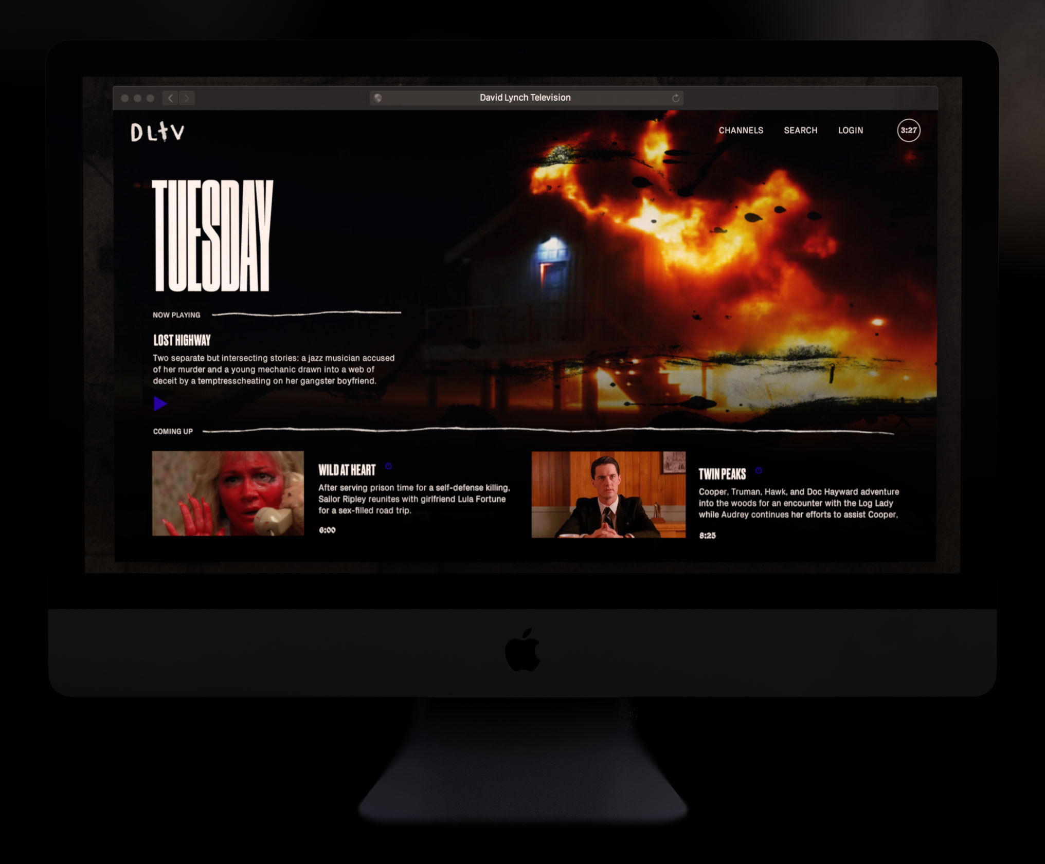Web Design for Streaming Service David Lynch Television